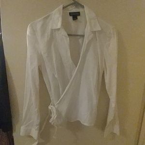 White wrap around blouse
